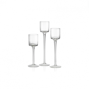 Lot de 3 bougeoirs transparent