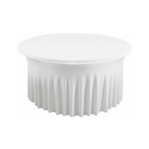 Nappe juponnée ronde blanche