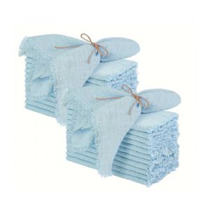 Serviette Gaze de coton bleu ciel